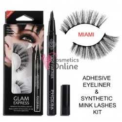 Gene false GLAM LASH 3D tip banda 1 pereche Cod MIAMI + Adeziv Negru  